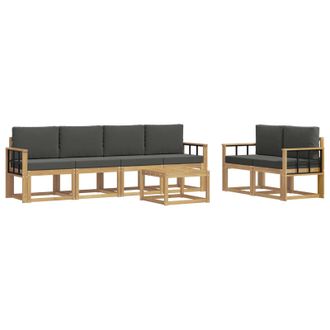 vidaXL Conjunto De Sof&aacute;s De Exterior 7 Pcs Blanco Y Antracita Vidaxl