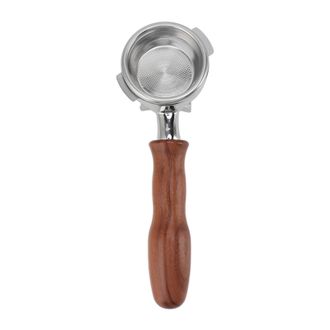 OEM Portafiltro De 58 Mm De Acero Inoxidable Con Mango De Madera, Boquilla De Doble Extracci&oacute;n, Estilo Nouova
