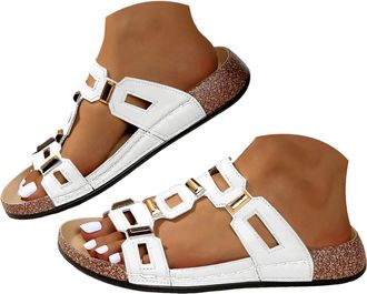 Generic Womens Low Wedge Sandals Open Toe Orthotic Arch Support Sandals Women Summer Dressy 2026 Flip Flops Slip-on Flats Outdoor Slides Boho Walking Shoes Ca