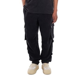 Isabel Marant Mens Black Logo-Patch Cargo Jeans, Waist Size 38