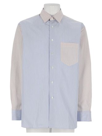 Paul Smith Blue Beige Vertical Stripe Casual Cotton Shirt