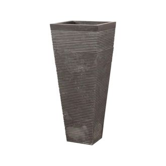 Wanda Collection Lavabo de pie cuadrado de piedra cuarto de ba&ntilde;o guiza negro