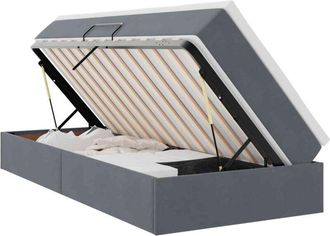 vidaXL Storage Bed with Mattress Dark Grey 90 x 190 cm Velvet vidaXL