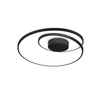 Netlighting Oz Integrated LED Semi Flush Ceiling Light Black 2700K