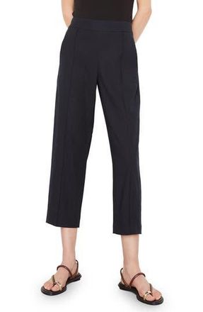 Vince Pintuck Tapered Crop Linen Blend Trousers in Marina at Nordstrom Rack, Size Large