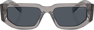 Prada triangle-logo rectangle-frame sunglasses - men - Acetate - 54 - Grey