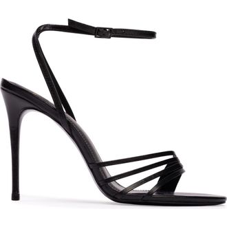 Black Suede Studio Ella 100 Sandal in Black Leather at Nordstrom, Size 35.5