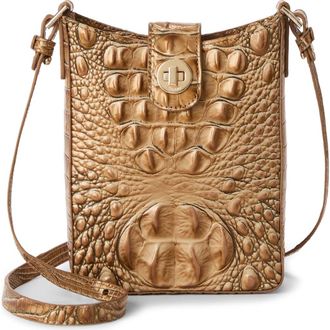 Brahmin Marley Croc Embossed Leather Crossbody Bag in Driftwood at Nordstrom