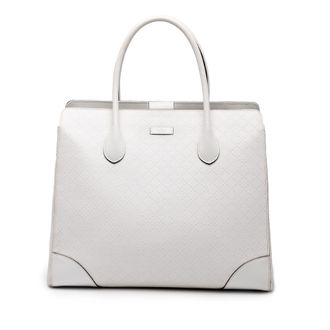 Gucci Pre-owned Womens Diamante Bright Leather Tote - White - One Size