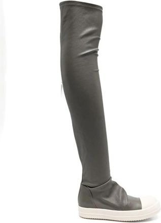 Rick Owens Boots Grey - Dames - Over de knie laarzen - Grijs - 38 EU - Schoenen