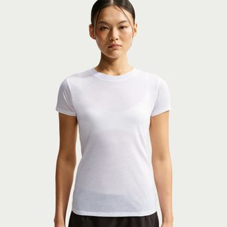 Nike Womens SKIMS Performance Cotton Blend Short-Sleeve Top in White | IV6867-125