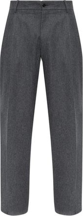 Dolce & Gabbana Wool Pleated Broeken - Heren - Nette broeken - Grijs - M - Wol - Broeken