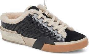 Dolce Vita Zantel Faux Shearling Lined Slip-On Sneaker in Black Woven at Nordstrom Rack, Size 7