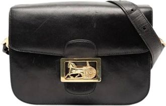 Celine Pre-owned Cross Body Bags, female, Black, Size: ONE SIZE Pre-owned Vintage Leather Cross Body Bag