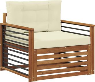 vidaXL Sof&aacute; De Exterior Madera De Acacia S&oacute;lida Y Poli&eacute;ster Vidaxl