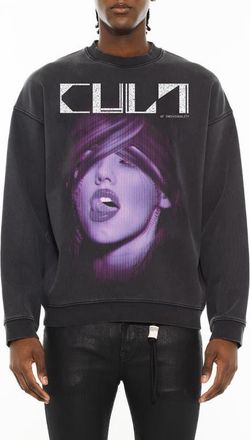Cult of Individuality Graphic Fleece Sweatshirt in Vintage Charcoal at Nordstrom, Size X-Large