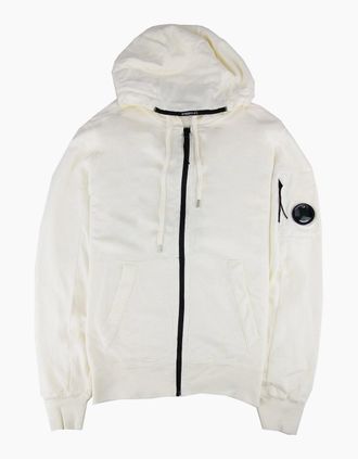 C.P. Company Mens Cp Company Arm Lens Open Zip Hoody White 103 - Size: 42