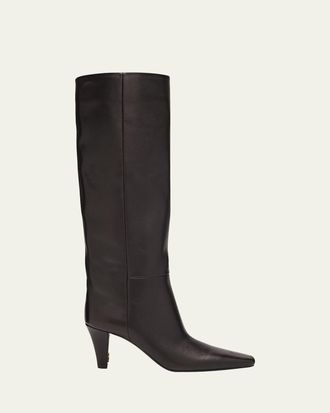 Saint Laurent Jill Smooth Leather Knee-High Boots