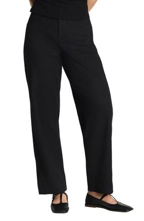 Spanx SPANXsupersmooth Stretch Cotton Twill Barrel Leg Pants in Classic Black at Nordstrom, Size X-Small