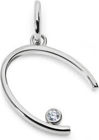 Monica Vinader Lab Grown Diamond Initial Pendant in Sterling Silver C at Nordstrom