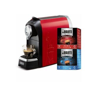 Bialetti Bundle Super + 32 capsule Macchina Automatica per espresso 0,7 l Rosso