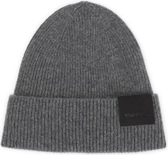 Tom Ford Ribbed Cashmere Hat - Heren - Hoeden - Grijs - M - Kasjmier - Accessoires