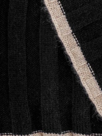 Brunello Cucinelli Ribbed Cashmere Scarf - Black