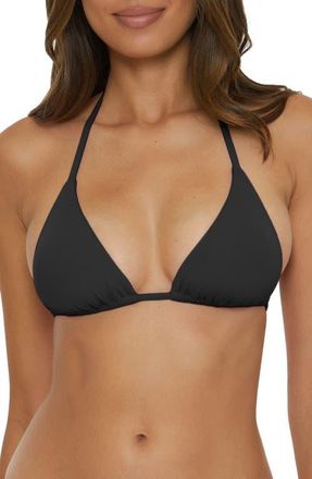 BECCA by Rebecca Virtue Color Code Triangle Bikini Top in Black at Nordstrom, Size Medium