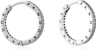 Pandora Sparkle Logo Hoop Earrings