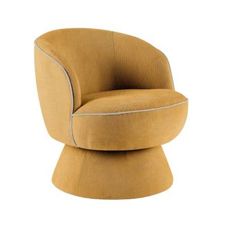 Oviala Sill&oacute;n giratorio en tejido amarillo