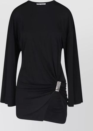 The Attico asymmetric draped mini dress