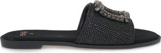 Ex&eacute; Womens Flat Sandals In Black