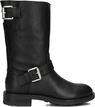 Shabbies Amsterdam Zwarte Leren Dameslaarzen Alyd Mia - Dames - Hoge Laarzen - Zwart - 37 EU - Leer - Schoenen