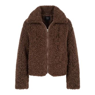 Montereggi Omkeerbaar jack van imitatie-lammy - Dames - Jassen - Bruin - Maat: 3XL