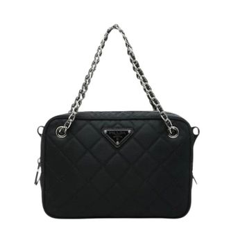Prada Pre-owned Cross Body Bags, female, Black, Size: ONE SIZE Pre-owned Vintage Nylon Handbag