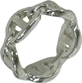 Herm&egrave;s Silver Silver 925 Band Ring (Pre-Owned)