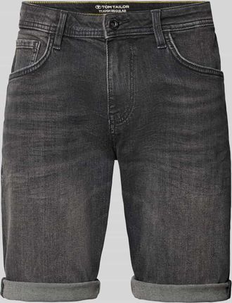 Tom Tailor Regular Fit Jeans Bermudas aus Baumwoll-Mix in Dunkelgrau Melange, Gr&ouml;&szlig;e 30
