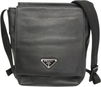 Prada Pre-owned Vintage Schoudertas - Heren - Vintage Schoudertas - Zwart - ONE Size - Leer - Vintage