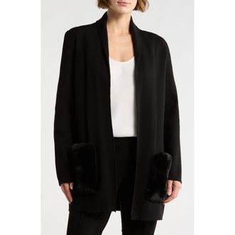 T Tahari Shawl Collar Cardigan in Black at Nordstrom Rack, Size X-Small
