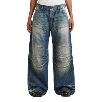 G-Star Rr 5620 Biker Baggy Selvedge Denim Jeans In Dark Blue