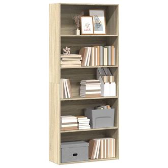 Berkfield Home Classic Book Cabinet Sonoma Oak 80x30x189 cm Engineered Wood in Light Brown | Size: 80 x 30 x 189 cm
