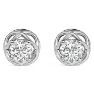 House of Brilliance 925 Sterling Silver 1.0 Cttw Lab Grown Diamond Openwork Stud Earrings