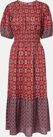 Velvet Maela printed cotton midi dress