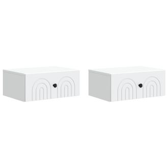 vidaXL Mesita De Noche De Pared Con Caj&oacute;n 2 Pcs 49 X 34,5 X 20 Cm Vidaxl