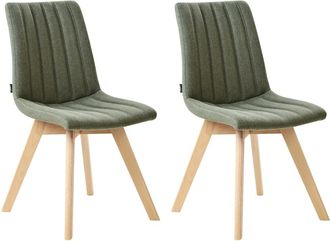 Beliani Conjunto de 2 sillas de comedor Tela Verde oscuro