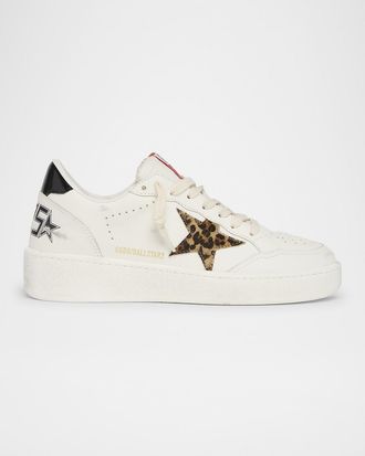 Golden Goose Ball Star Mixed Leather Low-Top Sneakers