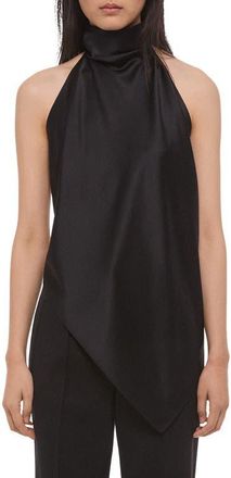 Helmut Lang Tie Scarf Sleeveless Silk Top in Black at Nordstrom, Size X-Small