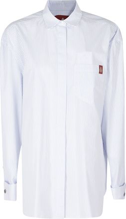 Dondup Striped Concealed Placket Oversized Cotton Shirt