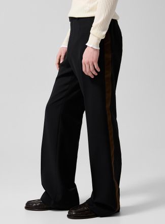 Wales Bonner Mens Brown stripe bootcut tuxedo pant