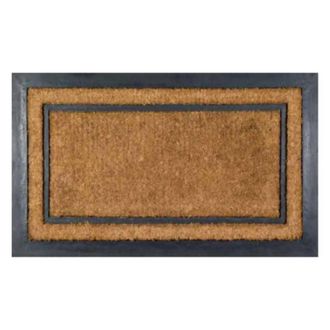 Imports Decor York Rectangle Coir Door Mat, Non-Slip Rubber Backed Outdoor Entryway Rug, Durable Dirt Scraper Welcome Mat